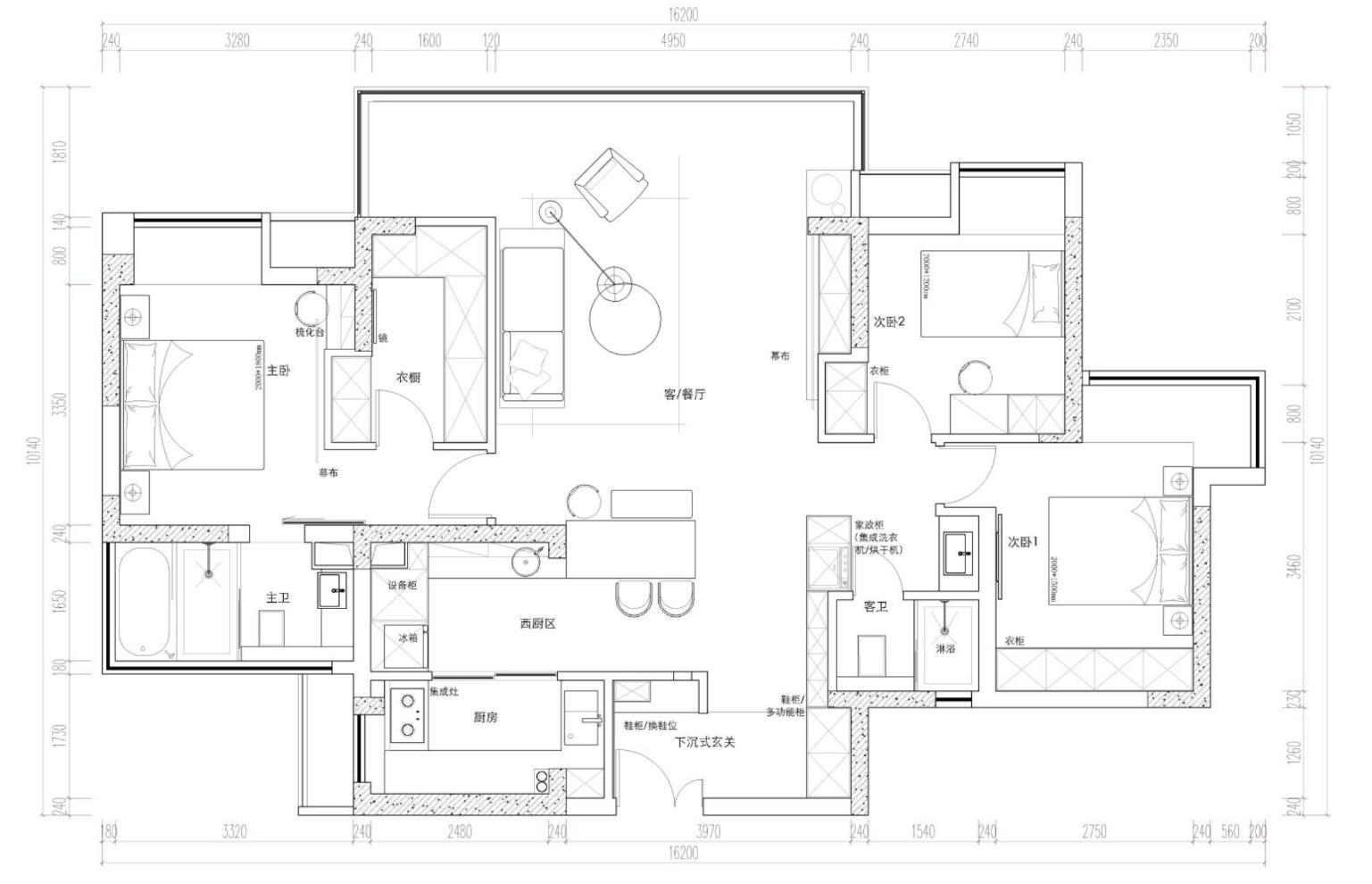 大户型装修效果图（打造宽敞明亮的家居空间，为你的梦想起航）(图2)
