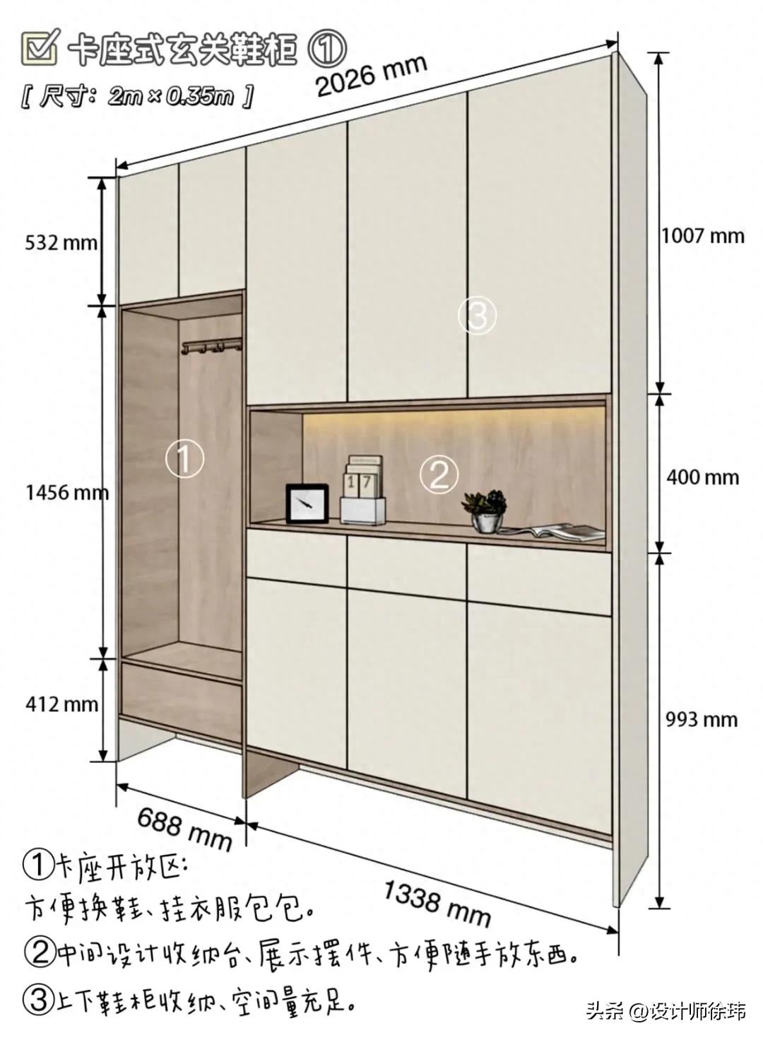 鞋柜宽度一般是多少公分（鞋柜的宽度标准尺寸是多少）(图2)