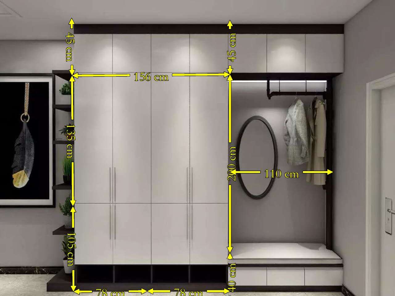 入户鞋柜常见尺寸是多少？（鞋柜尺寸及内部设计图）(图29)